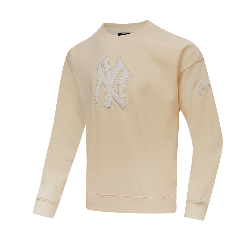 MLB NEW YORK YANKEES NEUTRAL MEN'S  DROP SHOULDER FLC CREWNECK (EGGSHELL)