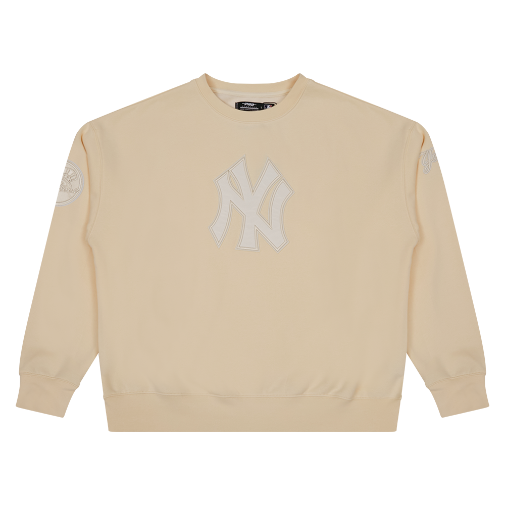 MLB NEW YORK YANKEES NEUTRAL MEN'S  DROP SHOULDER FLC CREWNECK (EGGSHELL)