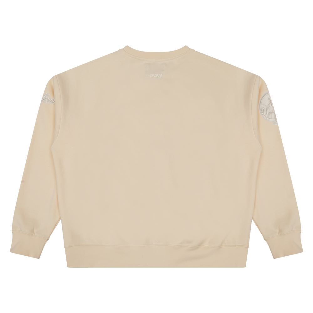 MLB NEW YORK YANKEES NEUTRAL MEN'S  DROP SHOULDER FLC CREWNECK (EGGSHELL)