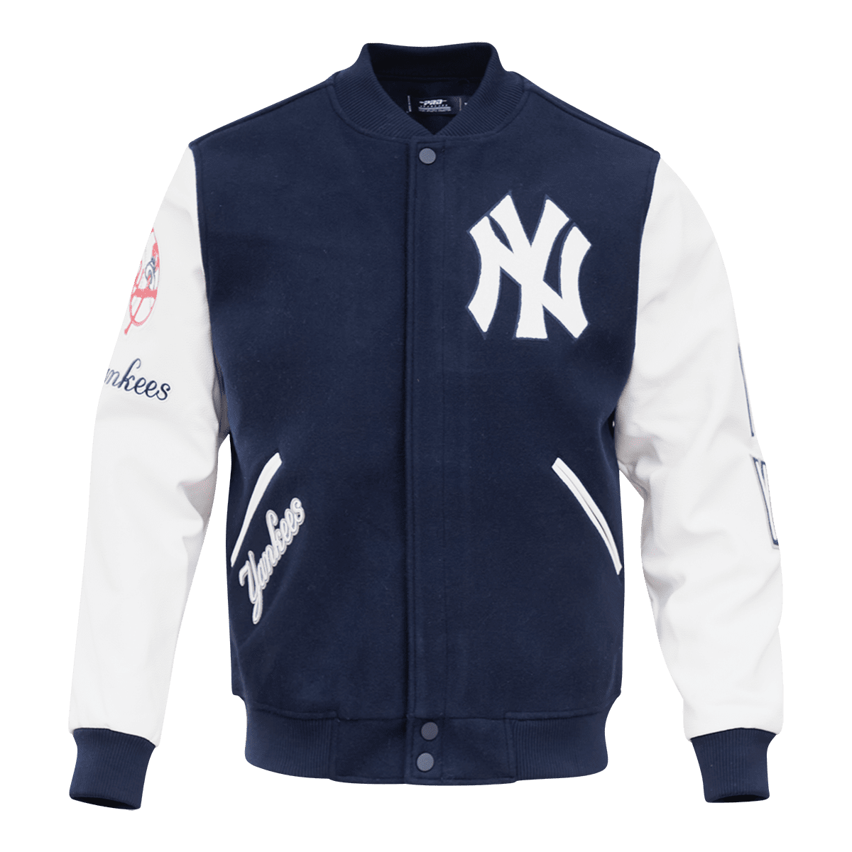 MLB NEW YORK YANKEES CLASSIC BLOUSON COLLÉGIAL EN LAINE POUR HOMME (MARINE MINUIT)