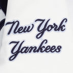 MLB NEW YORK YANKEES TURN IT UP BLOUSON COLLÉGIAL EN LAINE À BORDS CÔTELÉS POUR HOMME (MARINE MINUIT/BLANC)