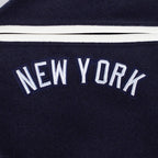 MLB NEW YORK YANKEES TURN IT UP BLOUSON COLLÉGIAL EN LAINE À BORDS CÔTELÉS POUR HOMME (MARINE MINUIT/BLANC)