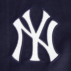 MLB NEW YORK YANKEES TURN IT UP BLOUSON COLLÉGIAL EN LAINE À BORDS CÔTELÉS POUR HOMME (MARINE MINUIT/BLANC)