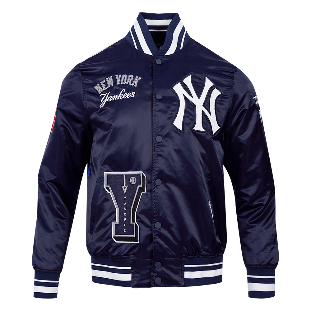 MLB NEW YORK YANKEES BLOUSON EN SATIN SUBLIMÉ MIDNIGHT SKY POUR HOMME (MARINE MINUIT)