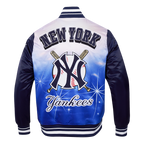 MLB NEW YORK YANKEES SUBLIMATED MEN'S SATIN JACKET-MIDNIGHT SKY (MIDNIGHT NAVY)