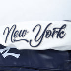 MLB NEW YORK YANKEES CITY SIGNATURE MEN'S LEATHER VARSITY JACKET (MIDNIGHT NAVY/WHITE)