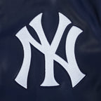MLB NEW YORK YANKEES CITY SIGNATURE MEN'S LEATHER VARSITY JACKET (MIDNIGHT NAVY/WHITE)