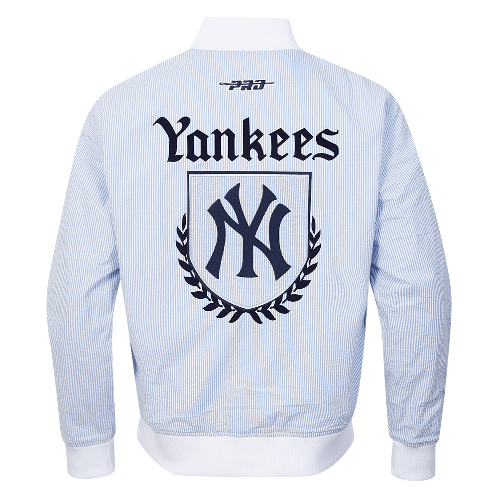 MLB NEW YORK YANKEES COUNTRY CLUB MEN'S SEERSUCKER JACKET (SEERSUCKER BLUE)