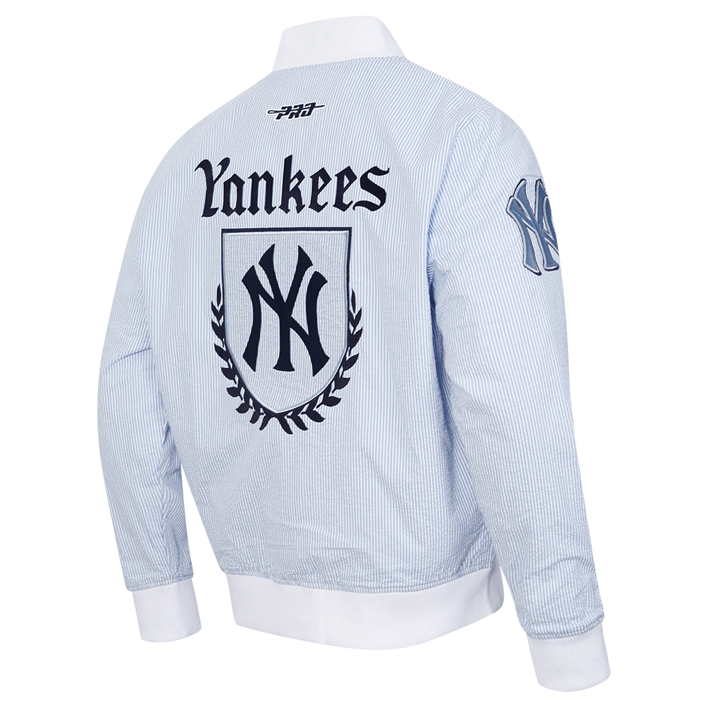 MLB NEW YORK YANKEES COUNTRY CLUB MEN'S SEERSUCKER JACKET (SEERSUCKER BLUE)