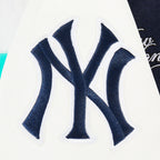 MLB NEW YORK YANKEES SUGAR SKULL BLOUSON COLLÉGIAL EN LAINE À BORDS CÔTELÉS POUR HOMME (MARINE MINUIT/BLANC)