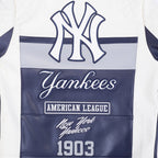 MLB NEW YORK YANKEES MEN'S MOTO JACKET (EGGSHELL/ MIDNIGHT NAVY)