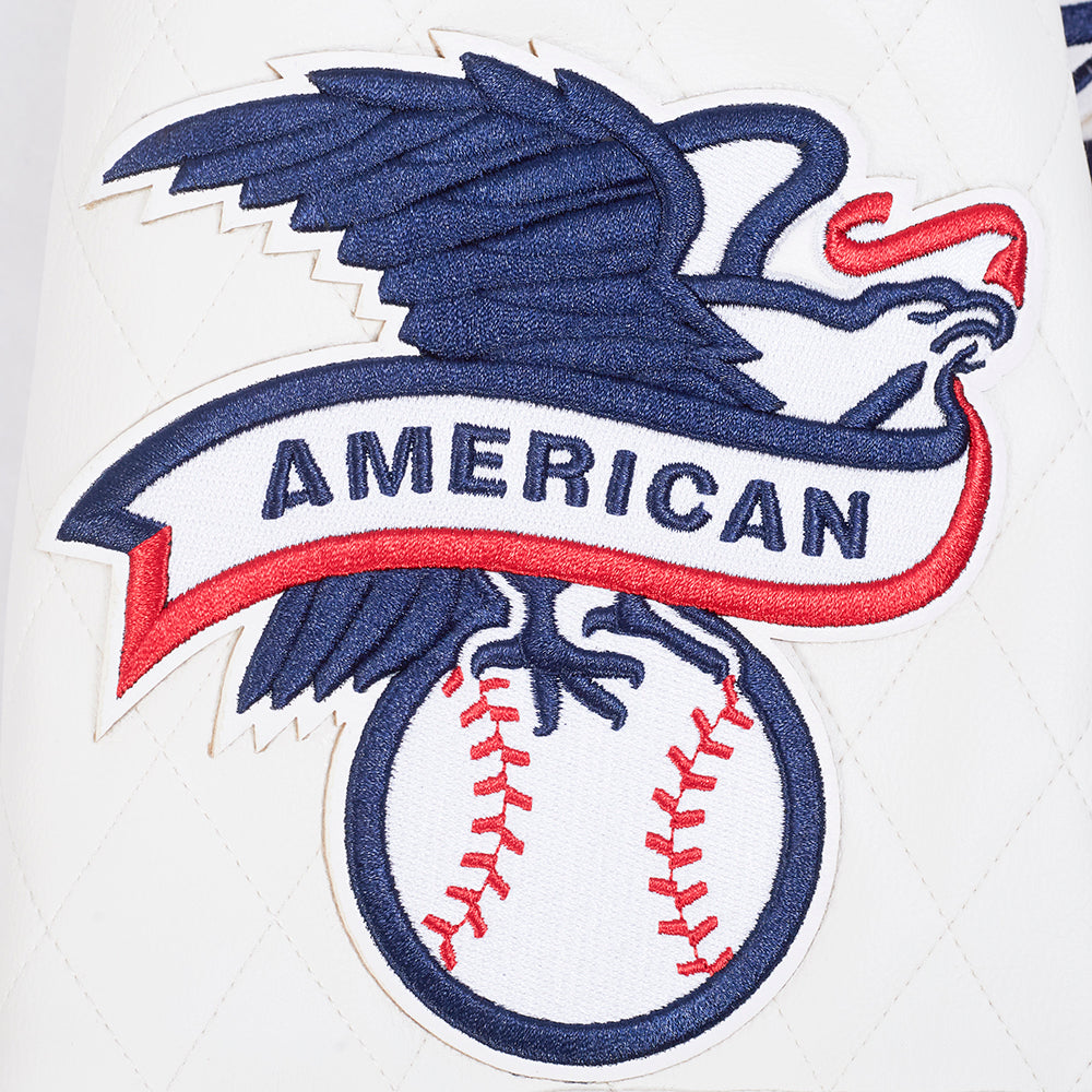 MLB NEW YORK YANKEES MEN'S MOTO JACKET (EGGSHELL/ MIDNIGHT NAVY)