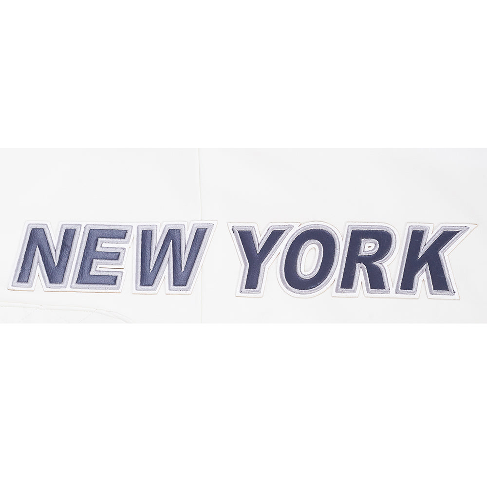 MLB NEW YORK YANKEES MEN'S MOTO JACKET (EGGSHELL/ MIDNIGHT NAVY)