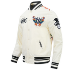 MLB NEW YORK YANKEES PARADISE MEN'S SATIN JACKET (EGGSHELL/ BLACK)
