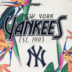 MLB NEW YORK YANKEES PARADISE MEN'S SATIN JACKET (EGGSHELL/ BLACK)