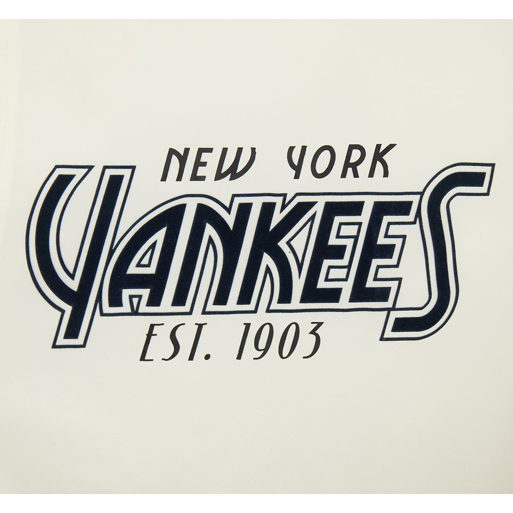 MLB NEW YORK YANKEES PARADISE MEN'S SATIN JACKET (EGGSHELL/ BLACK)