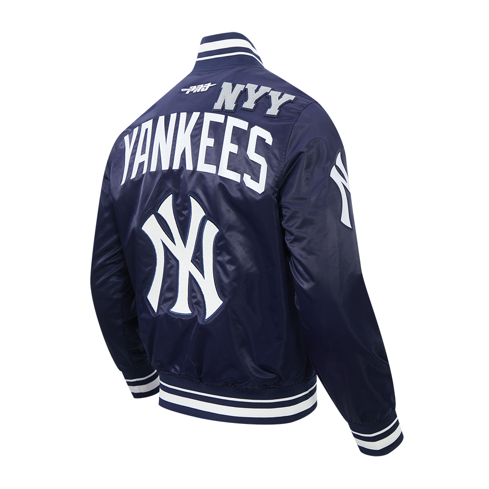 MLB NEW YORK YANKEES LETTERMAN MEN'S SATIN JACKET (MIDNIGHT NAVY)