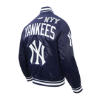 MLB NEW YORK YANKEES LETTERMAN MEN'S SATIN JACKET (MIDNIGHT NAVY)