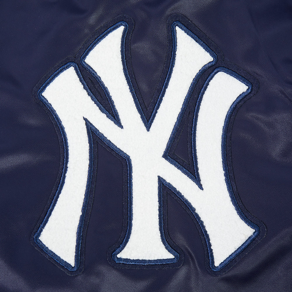 MLB NEW YORK YANKEES LETTERMAN MEN'S SATIN JACKET (MIDNIGHT NAVY)