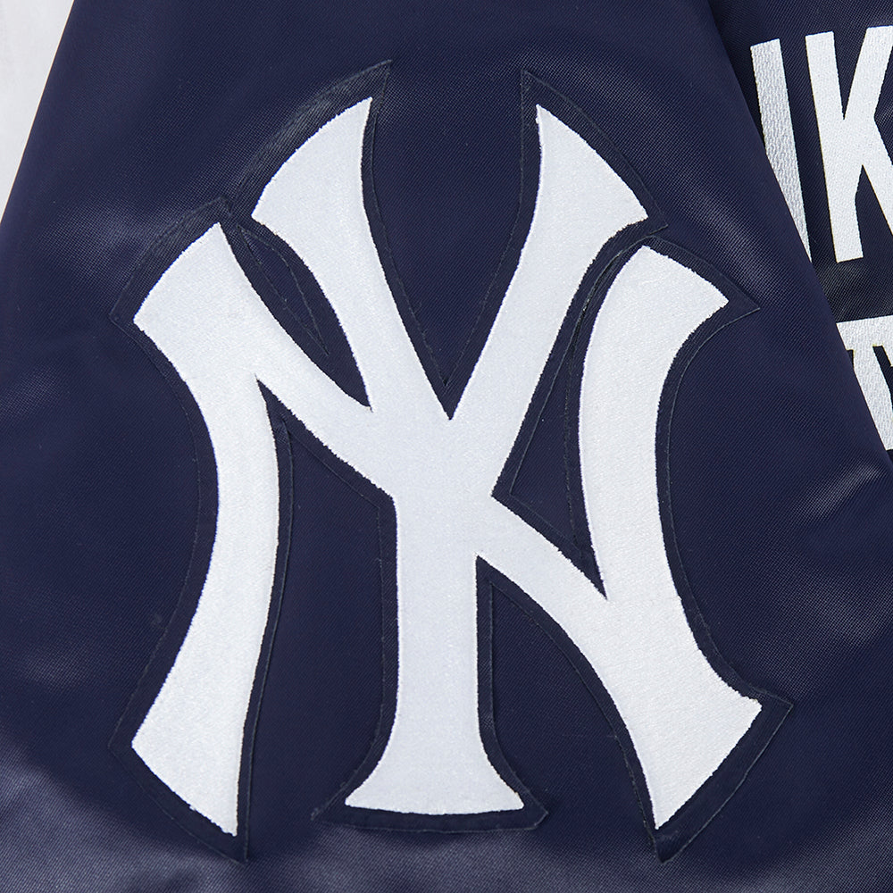 MLB NEW YORK YANKEES LETTERMAN MEN'S SATIN JACKET (MIDNIGHT NAVY)