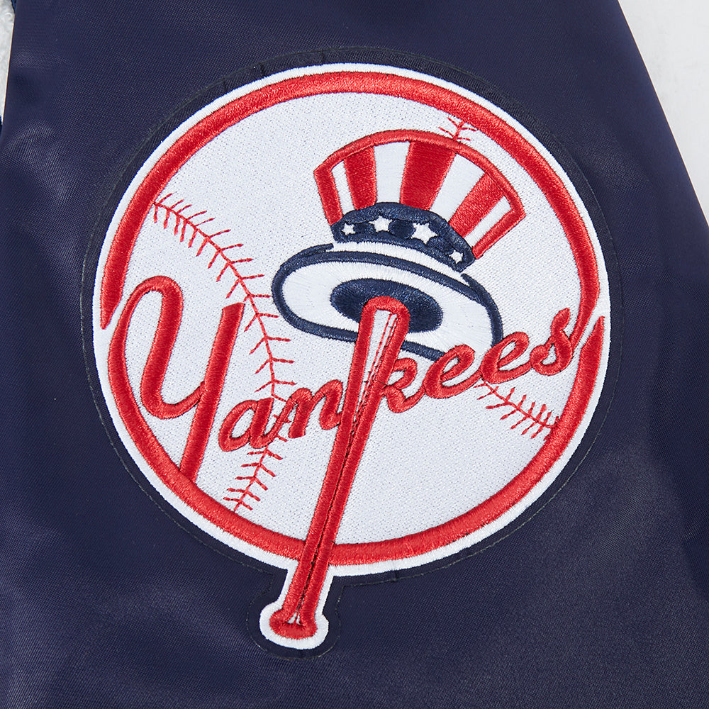 MLB NEW YORK YANKEES LETTERMAN MEN'S SATIN JACKET (MIDNIGHT NAVY)