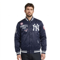 MLB NEW YORK YANKEES LETTERMAN MEN'S SATIN JACKET (MIDNIGHT NAVY)