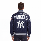 MLB NEW YORK YANKEES LETTERMAN MEN'S SATIN JACKET (MIDNIGHT NAVY)