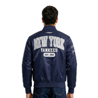 MLB NEW YORK YANKEES CITY ARCH BLOUSON EN SATIN POUR HOMME (MARINE)
