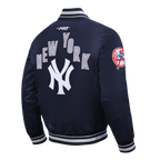 MLB NEW YORK YANKEES ON TOP MEN'S SATIN JACKET (MIDNIGHT NAVY)