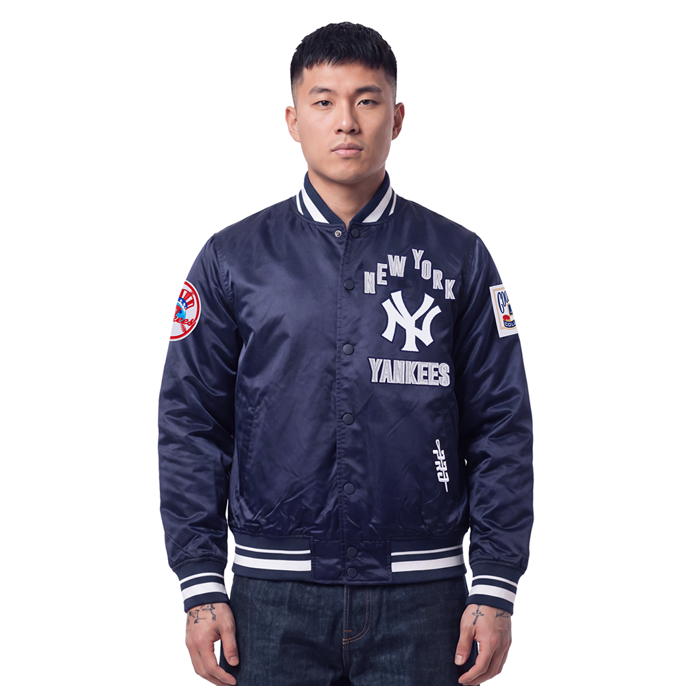 MLB NEW YORK YANKEES ON TOP MEN'S SATIN JACKET (MIDNIGHT NAVY)