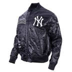 MLB NEW YORK YANKEES PRO PREMIUM MEN'S TOPSTITCH LEATHER VARSITY JACKET (BLACK)
