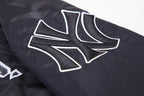 MLB NEW YORK YANKEES MURDERERS ROW BIG LOGO MEN'S SATIN JACKET (BLACK)