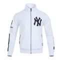 MLB NEW YORK YANKEES CLASSIC VESTE D'ENTRAÎNEMENT EN MAILLE DOUBLE POUR HOMME (BLANC/MARINE MINUIT)