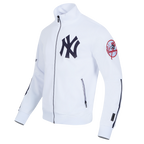 MLB NEW YORK YANKEES CLASSIC VESTE D'ENTRAÎNEMENT EN MAILLE DOUBLE POUR HOMME (BLANC/MARINE MINUIT)
