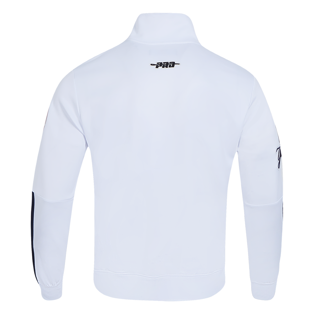 MLB NEW YORK YANKEES CLASSIC VESTE D'ENTRAÎNEMENT EN MAILLE DOUBLE POUR HOMME (BLANC/MARINE MINUIT)