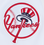 MLB NEW YORK YANKEES CLASSIC VESTE D'ENTRAÎNEMENT EN MAILLE DOUBLE POUR HOMME (BLANC/MARINE MINUIT)