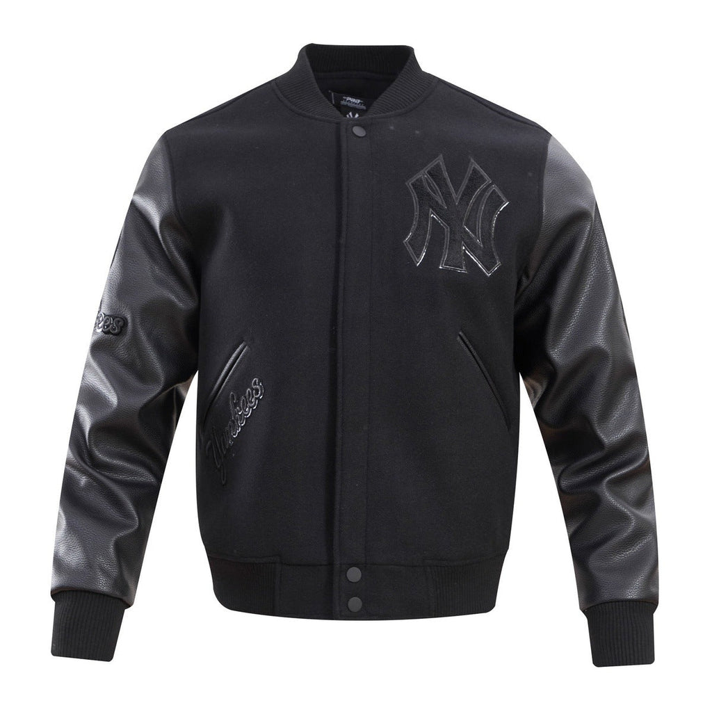 MLB NEW YORK YANKEES TRIPLE BLACK BLOUSON COLLÉGIAL POUR HOMME (NOIR)