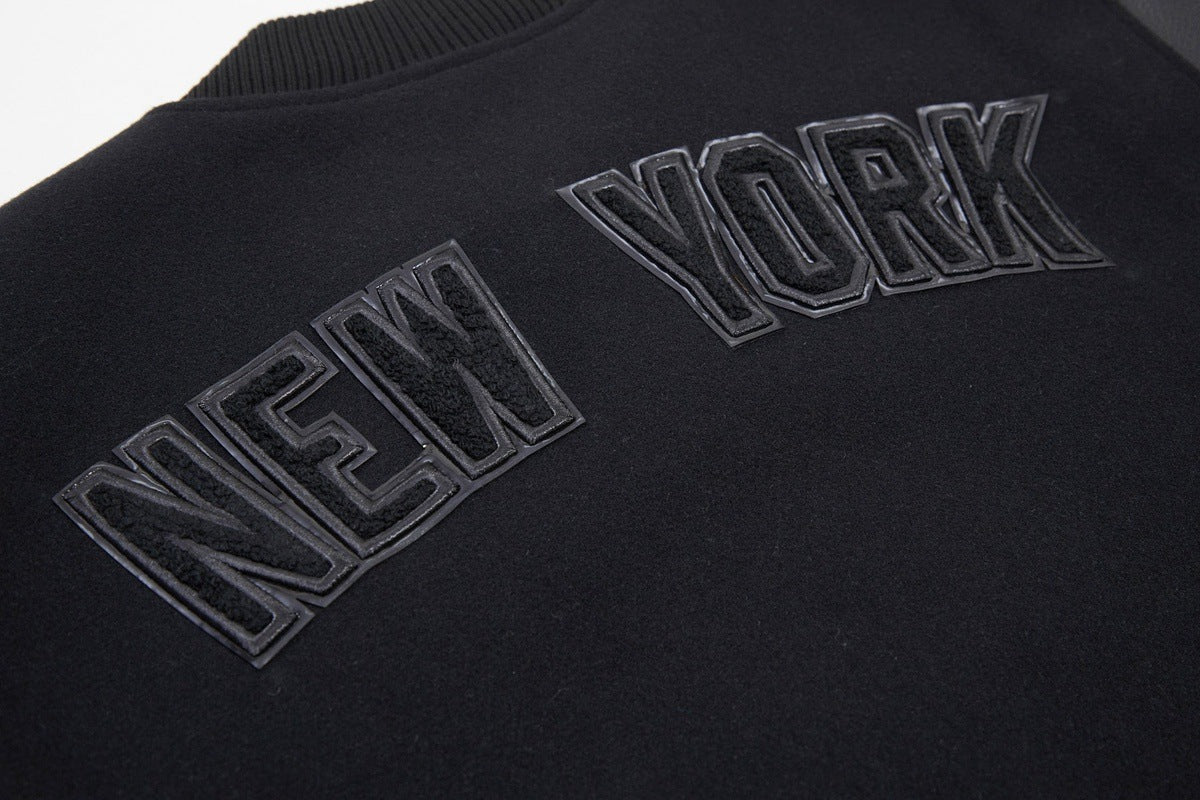 MLB NEW YORK YANKEES TRIPLE BLACK BLOUSON COLLÉGIAL POUR HOMME (NOIR)
