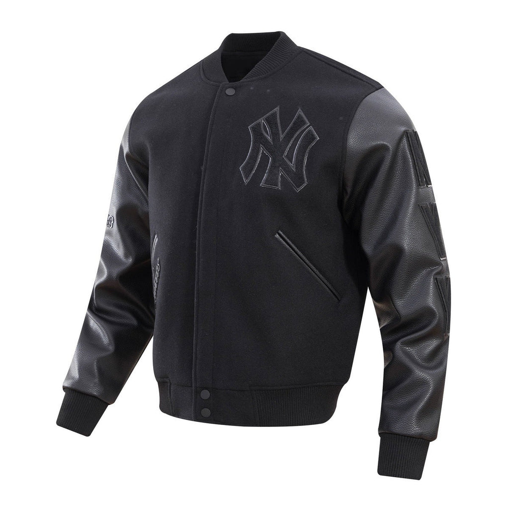 MLB NEW YORK YANKEES TRIPLE BLACK BLOUSON COLLÉGIAL POUR HOMME (NOIR)