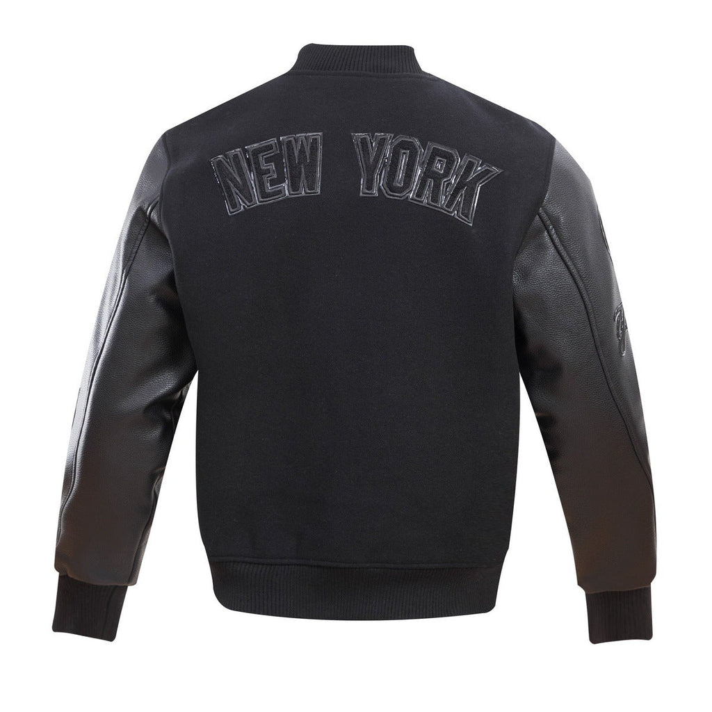 MLB NEW YORK YANKEES TRIPLE BLACK BLOUSON COLLÉGIAL POUR HOMME (NOIR)