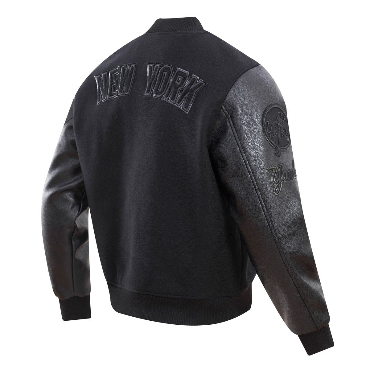MLB NEW YORK YANKEES TRIPLE BLACK BLOUSON COLLÉGIAL POUR HOMME (NOIR)