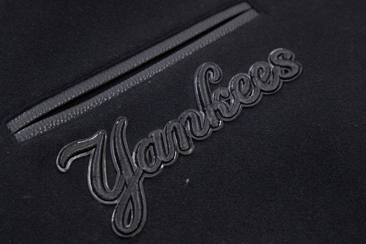 MLB NEW YORK YANKEES TRIPLE BLACK BLOUSON COLLÉGIAL POUR HOMME (NOIR)