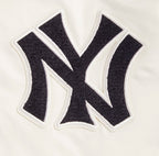 MLB NEW YORK YANKEES RETRO CLASSIC MEN'S RIB SATIN JACKET (EGGSHELL/ MIDNIGHT NAVY)
