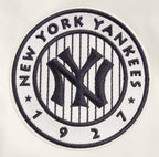 MLB NEW YORK YANKEES RETRO CLASSIC MEN'S RIB SATIN JACKET (EGGSHELL/ MIDNIGHT NAVY)