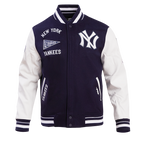 MLB NEW YORK YANKEES RETRO CLASSIC MEN'S RIB WOOL VARSITY JACKET (MIDNIGHT NAVY/WHITE)