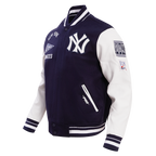 MLB NEW YORK YANKEES RETRO CLASSIC MEN'S RIB WOOL VARSITY JACKET (MIDNIGHT NAVY/WHITE)