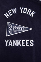 MLB NEW YORK YANKEES RETRO CLASSIC MEN'S RIB WOOL VARSITY JACKET (MIDNIGHT NAVY/WHITE)