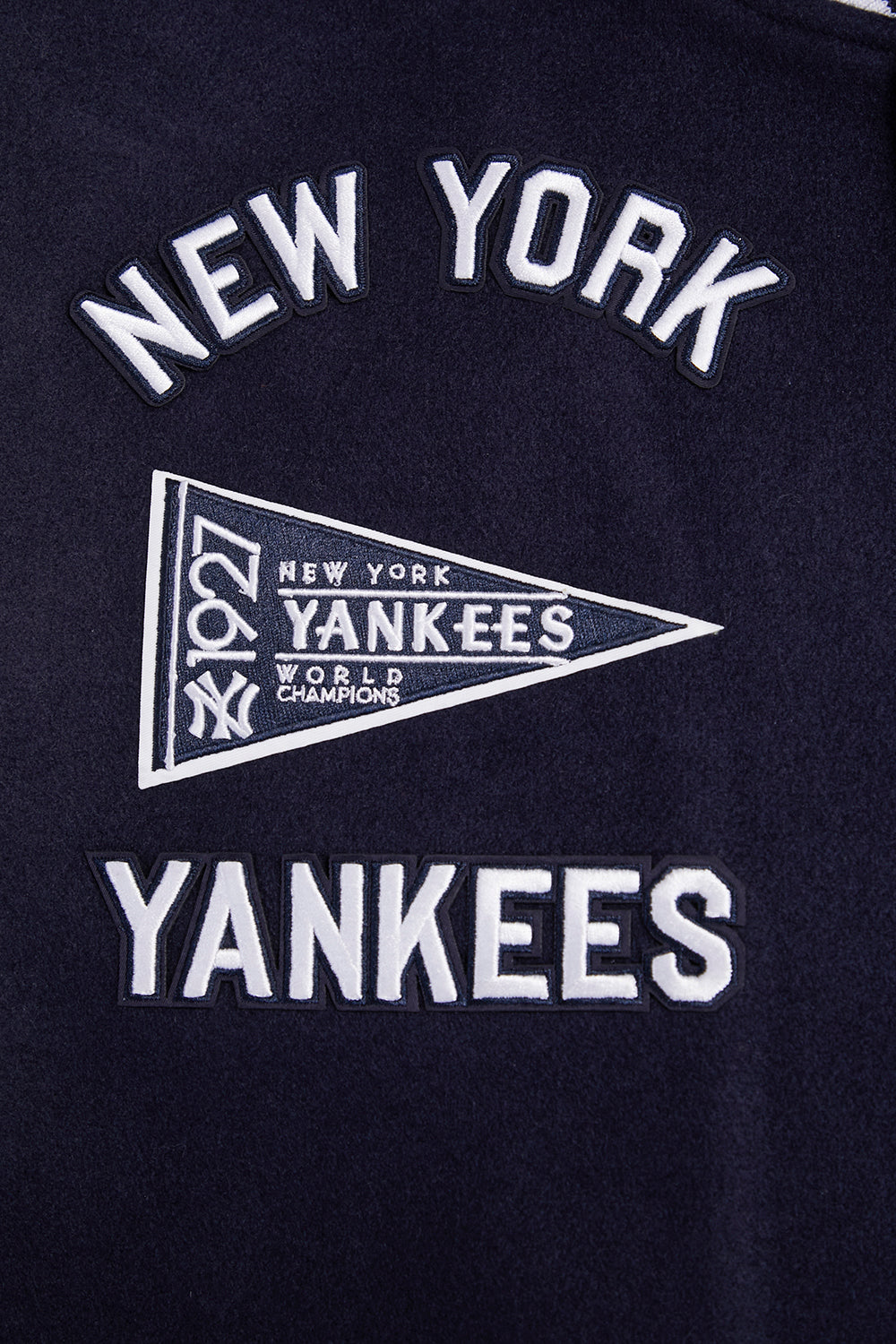 MLB NEW YORK YANKEES RETRO CLASSIC MEN'S RIB WOOL VARSITY JACKET (MIDNIGHT NAVY/WHITE)