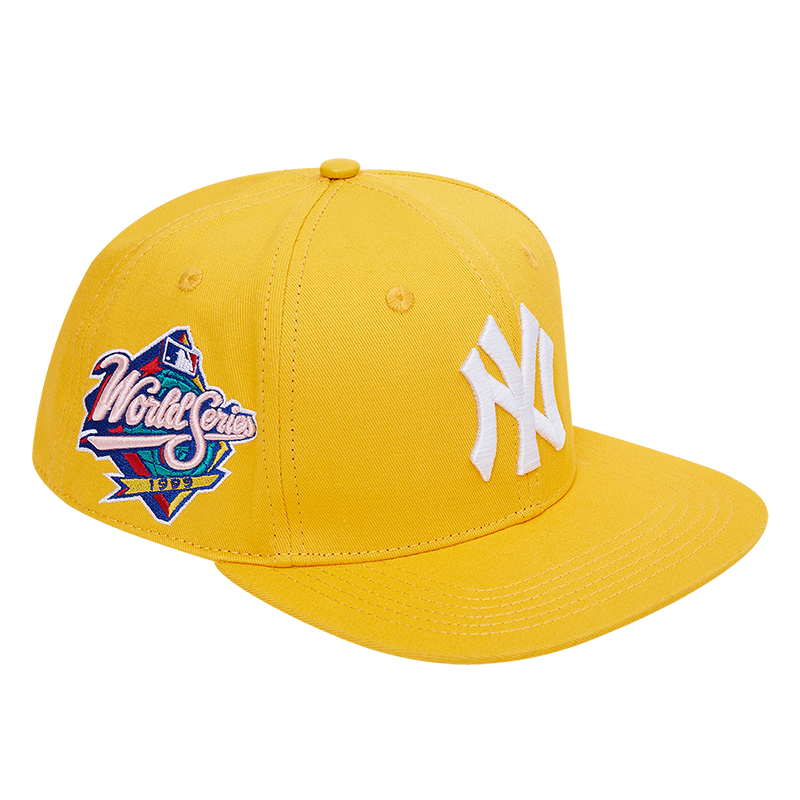 MLB NEW YORK YANKEES LOGO 1999 WORLD SERIES UNISEX SNAPBACK HAT (YELLOW)