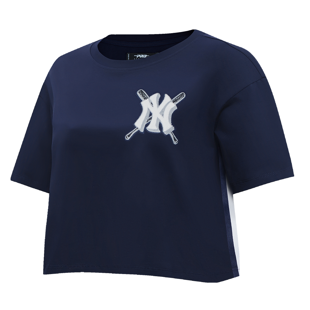 MLB NEW YORK YANKEES HAUT MASHUP À COUPE CARRÉE POUR FEMME (MARINE MINUIT)